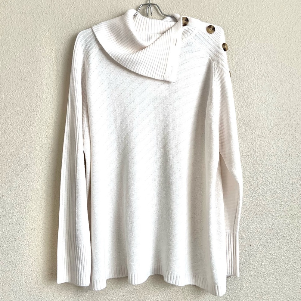 Liz Claiborne Cowl Neck With Buttons Sweaters